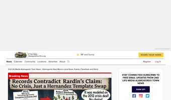 Screenshot of 2nd Life Media Alamogordo Town News