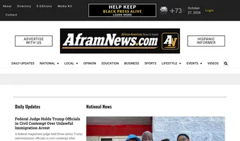 Screenshot of African American News and Issues