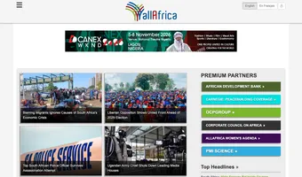 Screenshot of AllAfrica