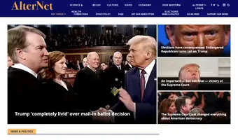 Screenshot of Alternet