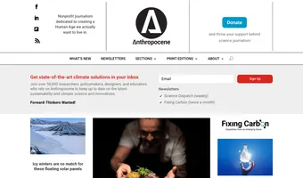 Screenshot of Anthropocene Magazine