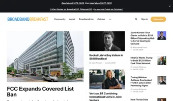 Screenshot of Broadband Breakfast