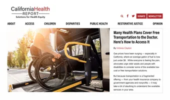 Screenshot of California Health Report