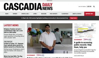 Screenshot of Cascadia Daily News