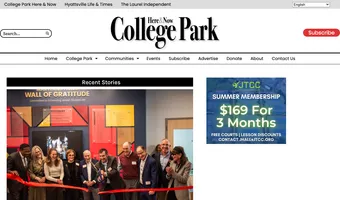 Screenshot of College Park Here & Now