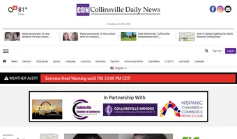 Screenshot of Collinsville Daily News
