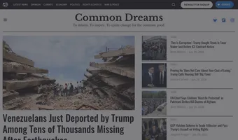 Screenshot of Common Dreams