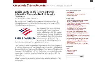 Screenshot of Corporate Crime Reporter