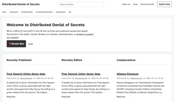 Screenshot of Distributed Denial of Secrets