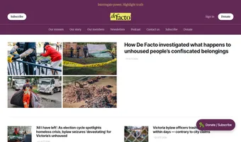 Screenshot of De Facto Journalism Co-op