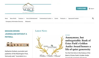Screenshot of Estes Valley Voice
