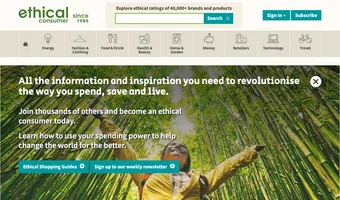 Screenshot of Ethical Consumer