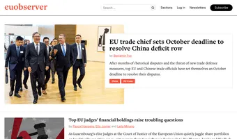 Screenshot of EUobserver
