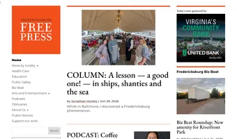 Screenshot of Fredericksburg Free Press