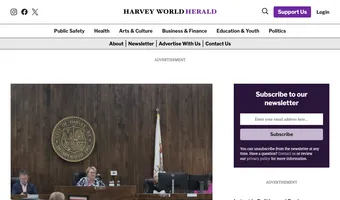 Screenshot of Harvey World Herald
