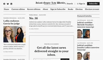 Screenshot of Inland Empire Law Weekly