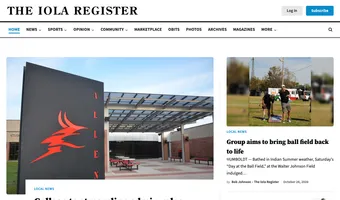 Screenshot of The Iola Register