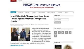 Screenshot of Israel Palestine News