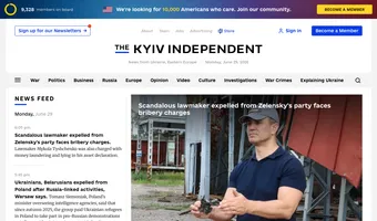 Screenshot of The Kyiv Independent