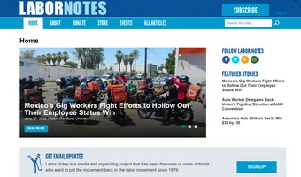 Screenshot of Labor Notes