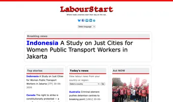 Screenshot of LabourStart