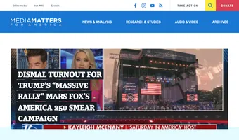 Screenshot of Media Matters for America