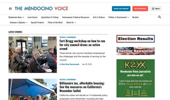 Screenshot of The Mendocino Voice