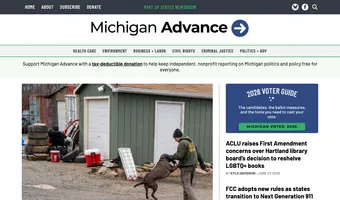 Screenshot of Michigan Advance