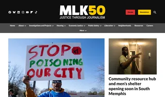 Screenshot of MLK50: Justice Through Journalism