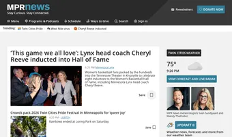 Screenshot of MPR News