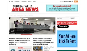 Screenshot of Mineral Wells Area News