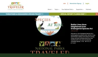 Screenshot of National Parks Traveler