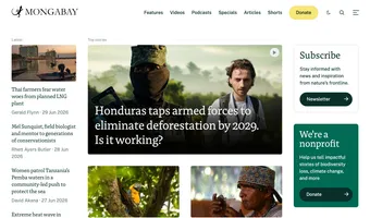 Screenshot of Mongabay