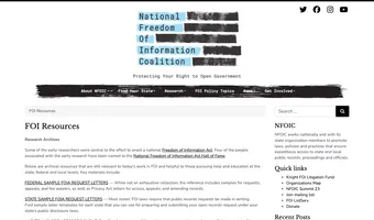 Screenshot of National Freedom of Information Coalition