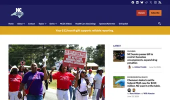 Screenshot of North Carolina Health News