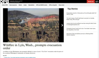 Screenshot of Oregon Public Broadcasting