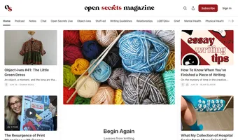 Screenshot of Open Secrets Magazine
