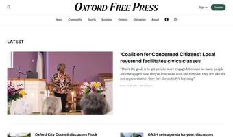 Screenshot of Oxford Free Press