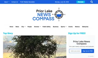 Screenshot of Prior Lake News Compass