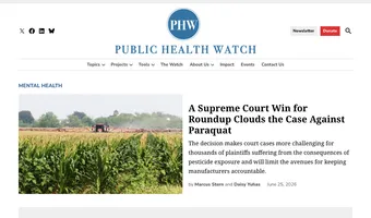 Screenshot of Public Health Watch