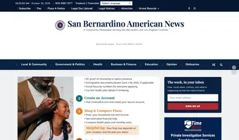 Screenshot of San Bernardino American News