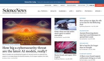 Screenshot of Science News