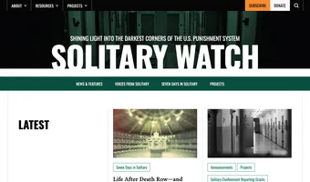 Screenshot of Solitary Watch