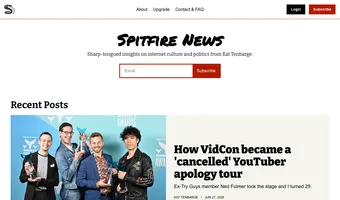 Screenshot of Spitfire News