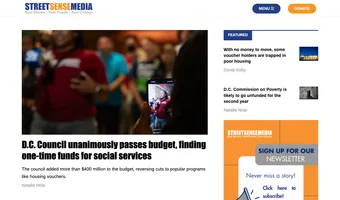 Screenshot of Street Sense Media