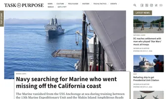 Screenshot of Task & Purpose