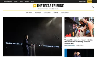 Screenshot of The Texas Tribune