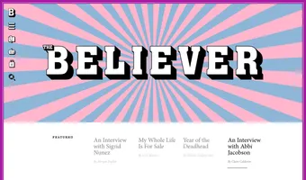 Screenshot of Believer Magazine