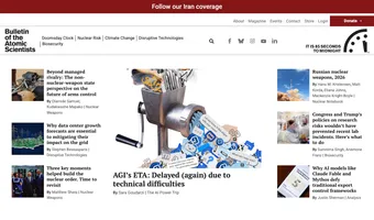 Screenshot of Bulletin of the Atomic Scientists