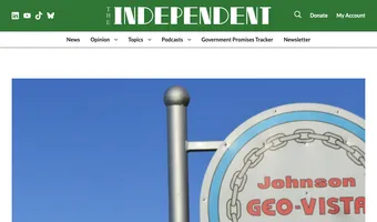 Screenshot of The Independent